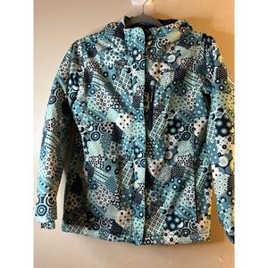 Columbia Omni-Heat Winter Insulated Green Patchwork Coat Size Youth Large